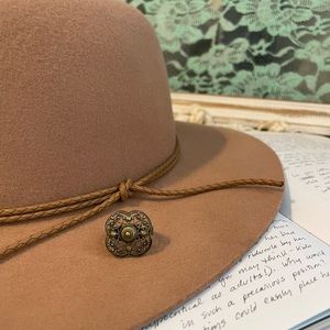 Bohemian brass adjustable ring